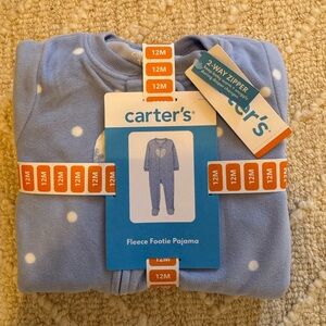 NWT Carters footie pajama with 2 way zipper size 12 months